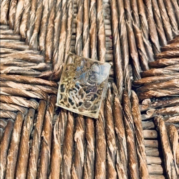 Coach Filigree Ring Clear Faceted Lucite ✨Approx 6 - Picture 9 of 13